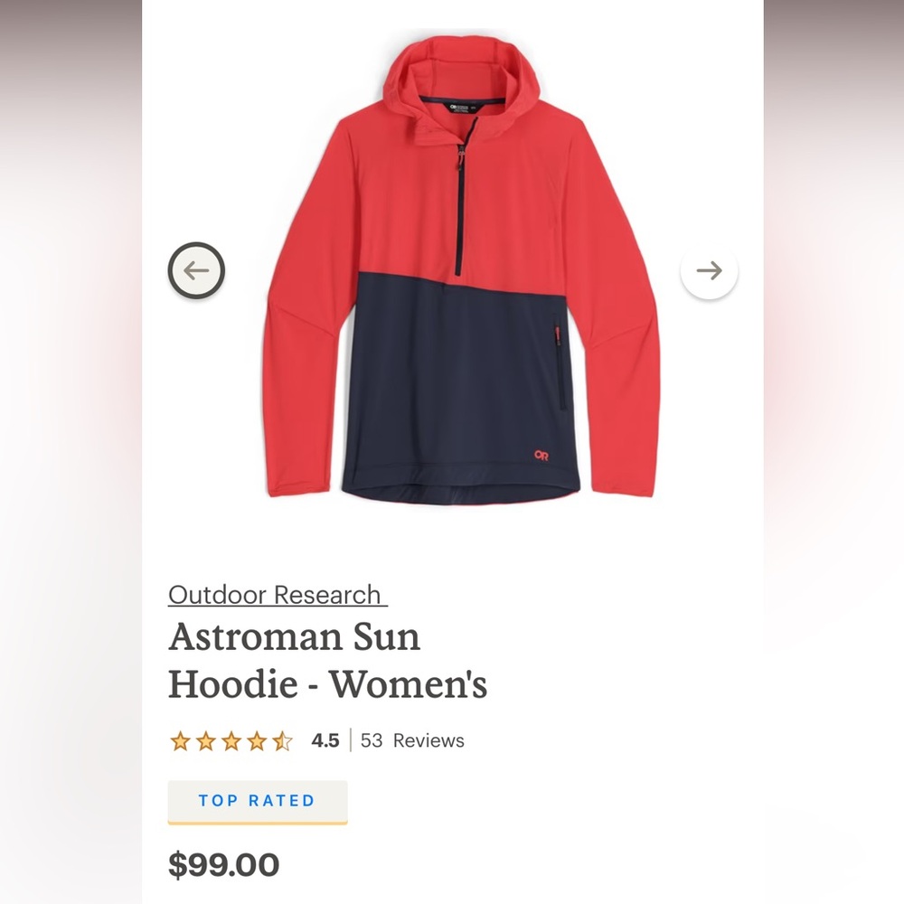 Outdoor Research Astroman Sun Hoodie : Womens 2X worn twice.